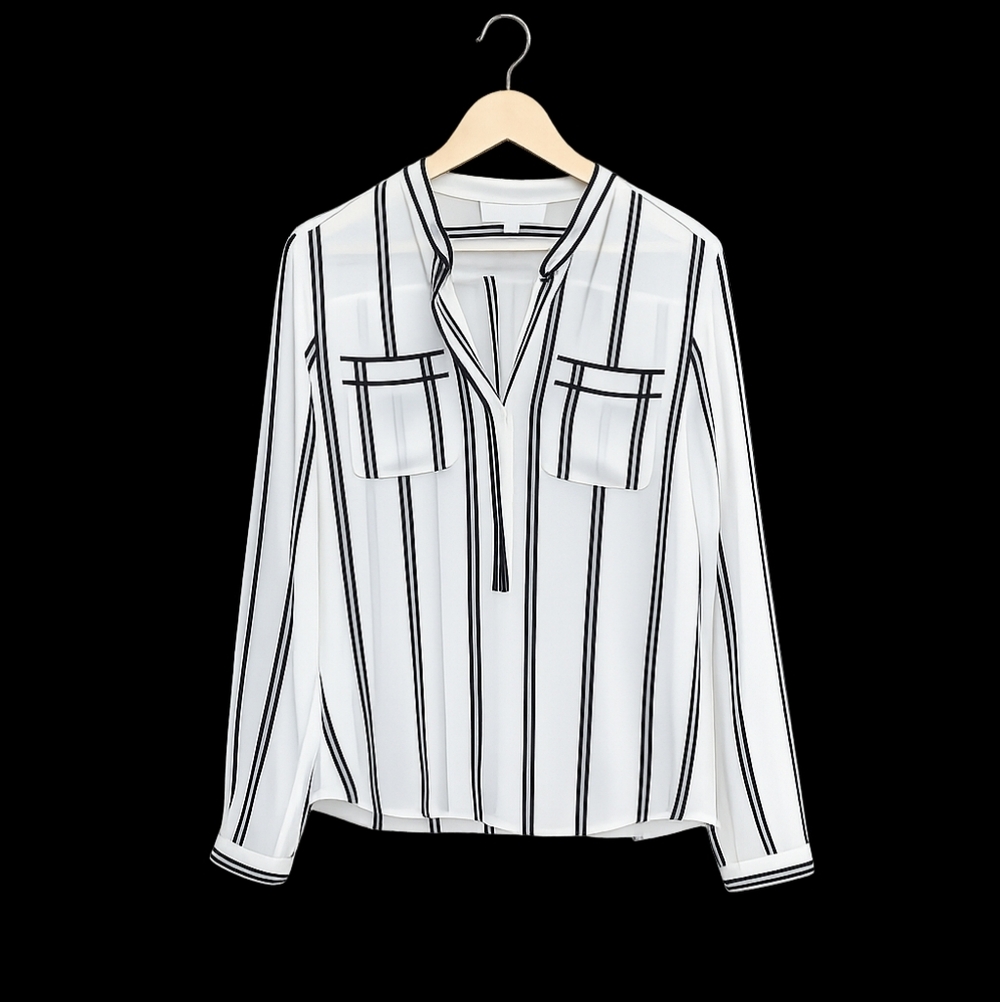 Loft Striped Long Sleeve Blouse